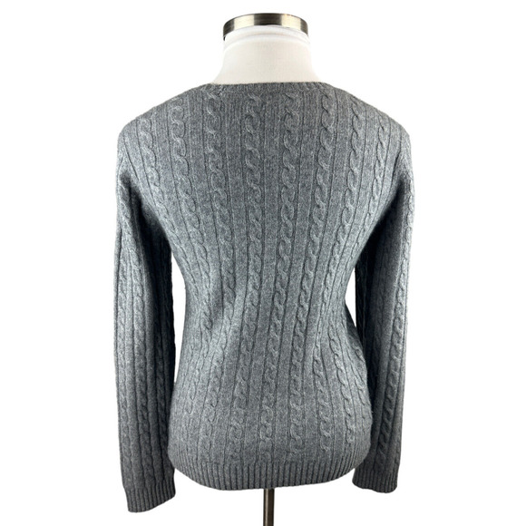 Vtg Lauren Ralph Lauren Cashmere V-Neck Pullover Sweater Gray Women's Medium - Picture 5 of 14